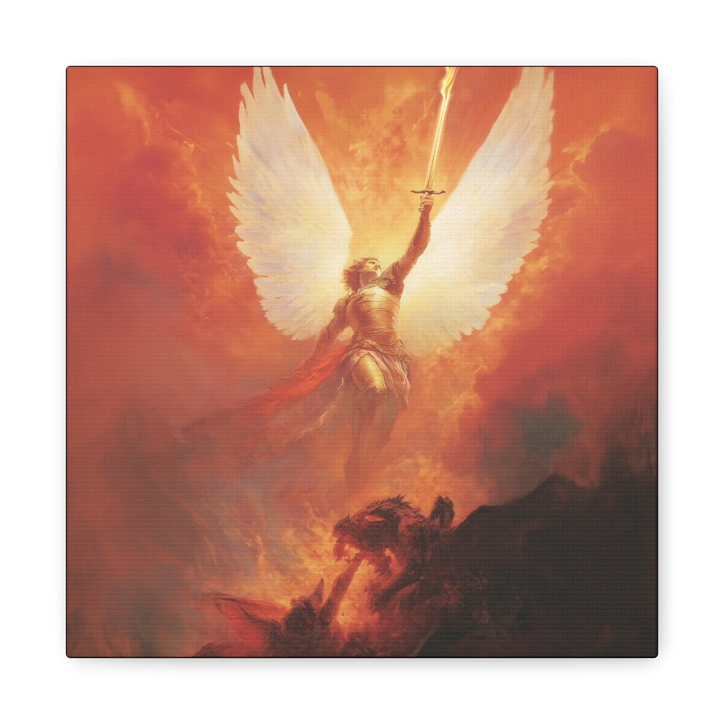 Saint Michael the Archangel -  Museum Wrapped Canvas - Sanctified Souls Print - Religious Art for your Home - Angel Art - Religious