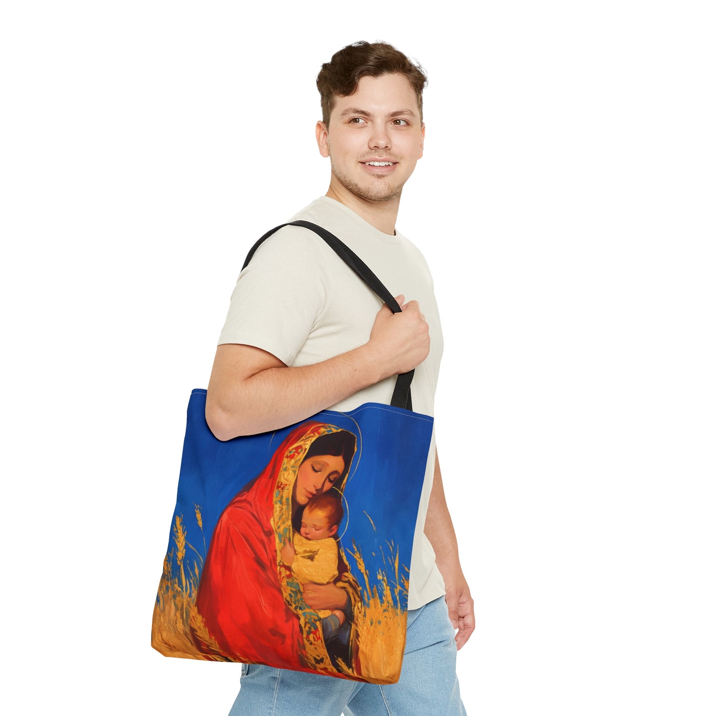 Our Lady of the Harvest - Tote Bag - Large Medium Small Faith Art Bag - Bible Study Faith Purse - Double Sided