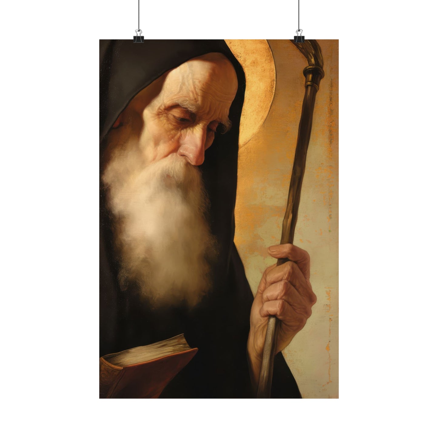 Saint Benedict  - Sanctified Souls Print - Multiple Sizes - Premium Posters - Catholic Art - Christian Home Decor Artwork