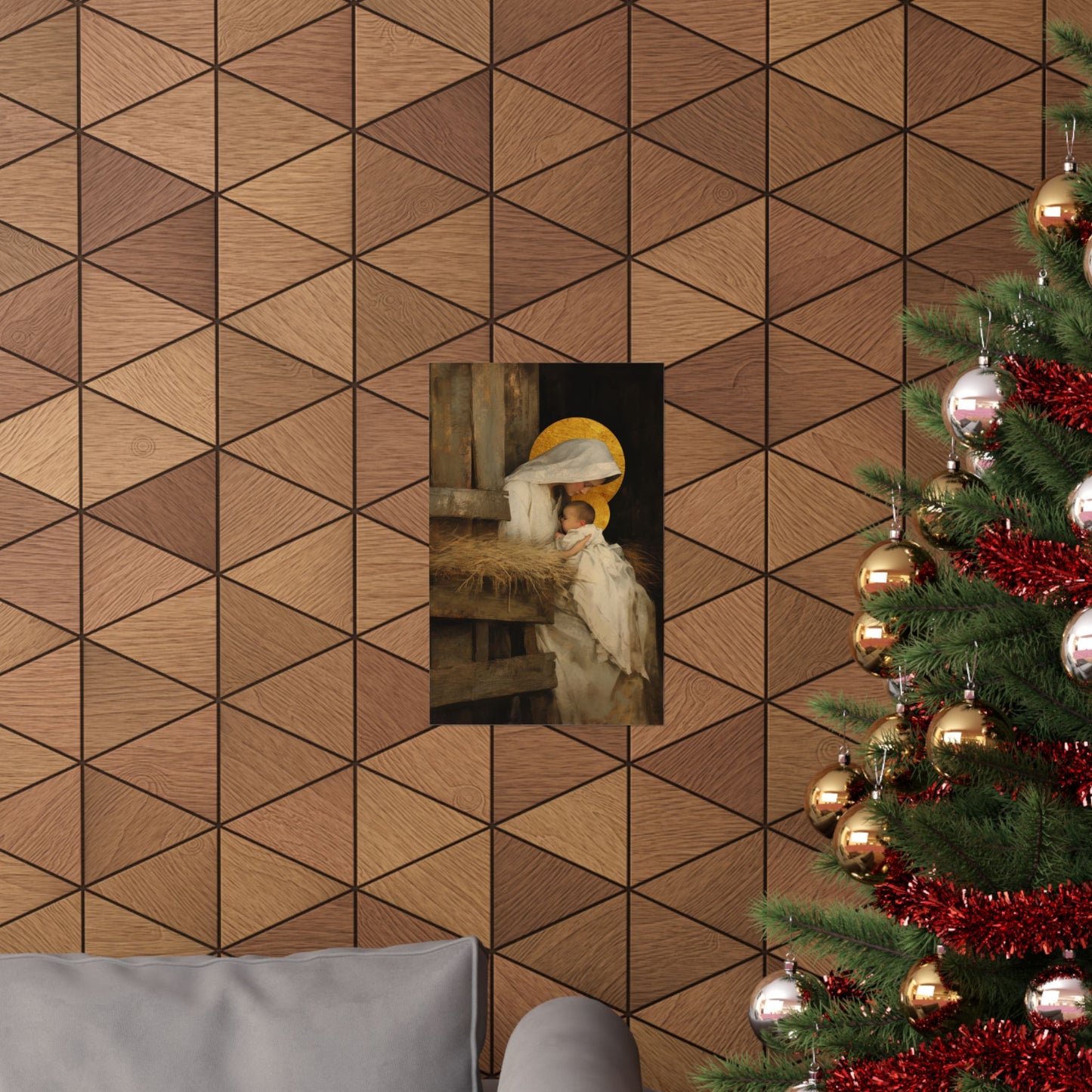 Our Lady of the Manger - Mother Mary and the Christ Child - Sanctified Souls Print - Multiple Sizes - Premium Matte Vertical Posters