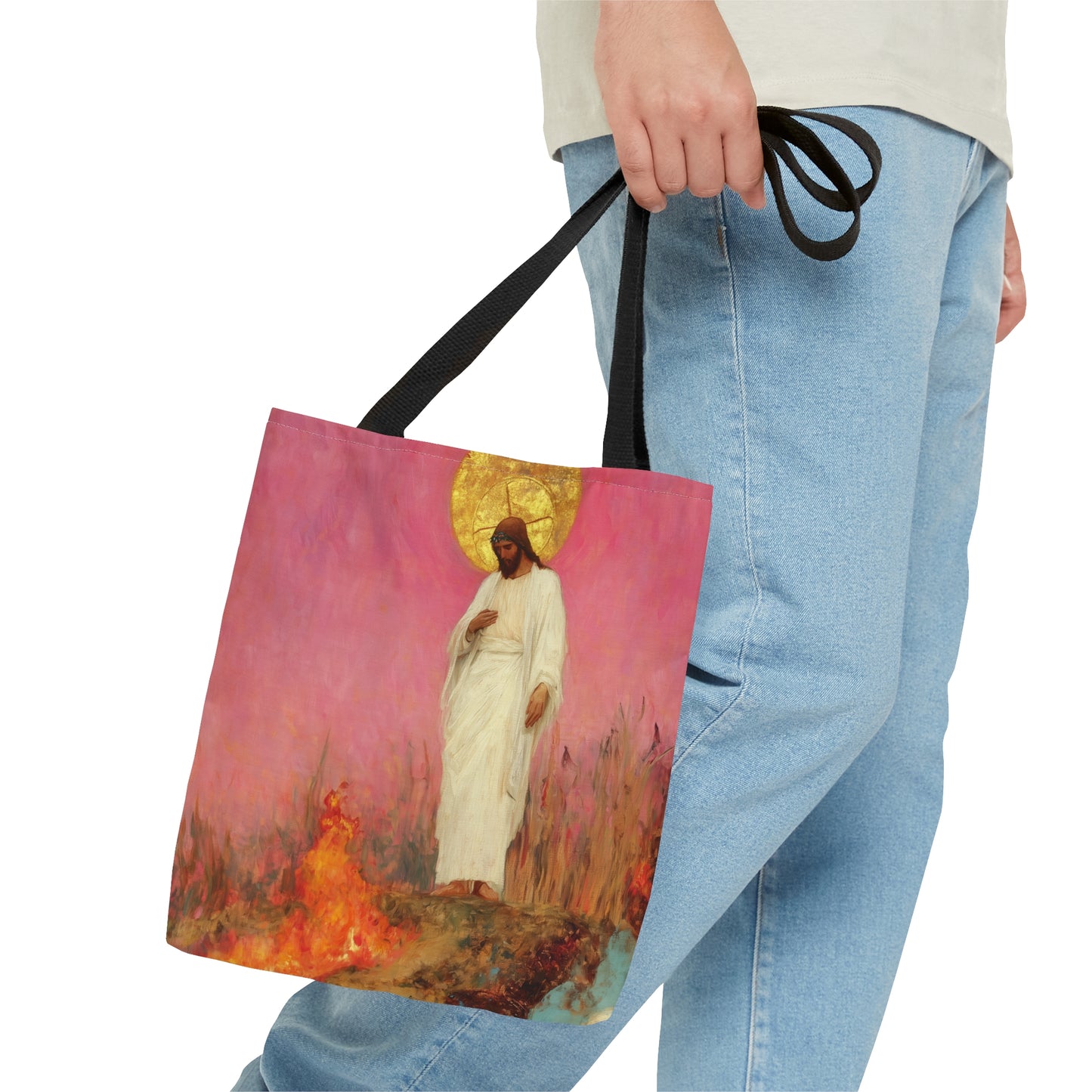 The Stone Cracked Beneath His FeetTote Bag - Large Medium Small Faith Art Bag - Catholic Faith Purse - Double Sided