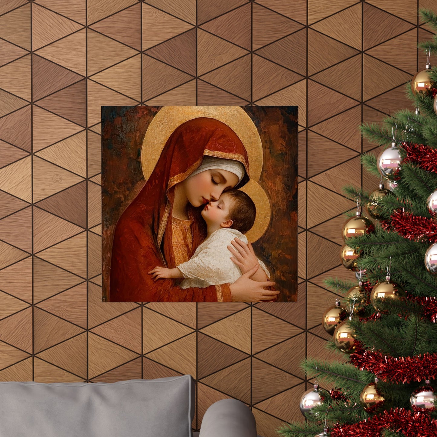 Our Lady of Tenderness - Mother Mary and the Christ Child - Marian Art - Sanctified Souls Print - Multiple Sizes - Premium Vertical Posters