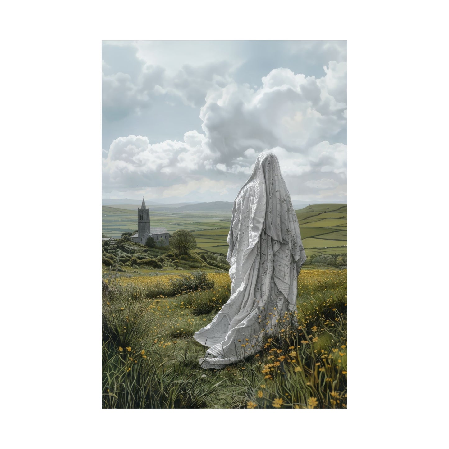 Saint Ælfthryth of Crowland / Saint Alfreda - Sanctified Souls Print - Multiple Sizes - Premium Posters - Catholic Art - Christian painting