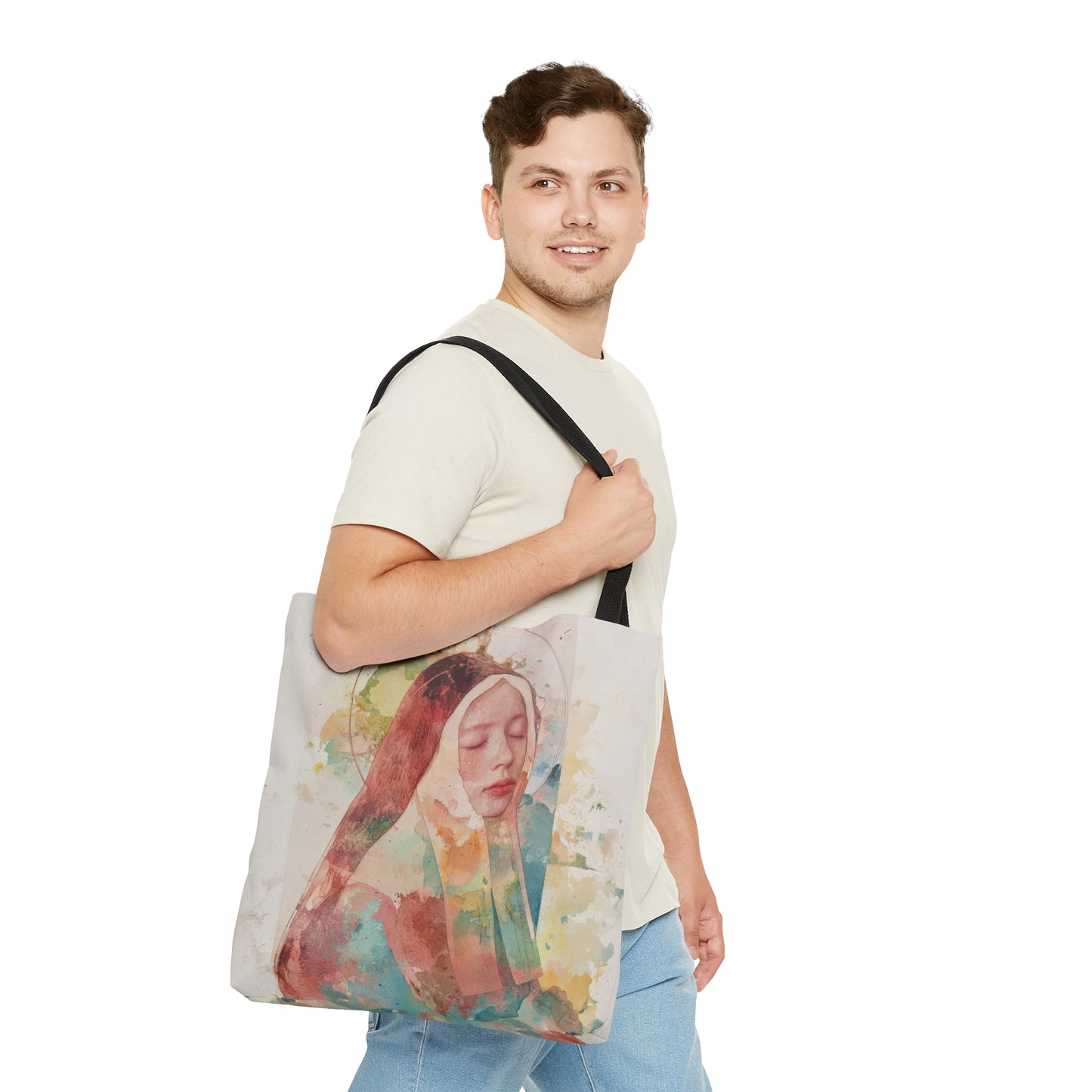 Saint Bernadette Tote Bag - Large Medium Small Faith Art Bag - Catholic Faith Purse - Double Sided
