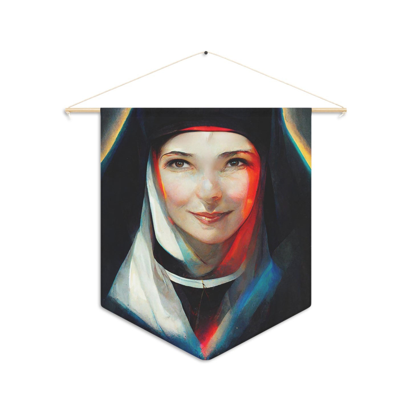 Saint Maria Faustina Kowalska Wall Banner / Wall Hanging - Nursery room print - Religious Large Art Print - 18" x 21"