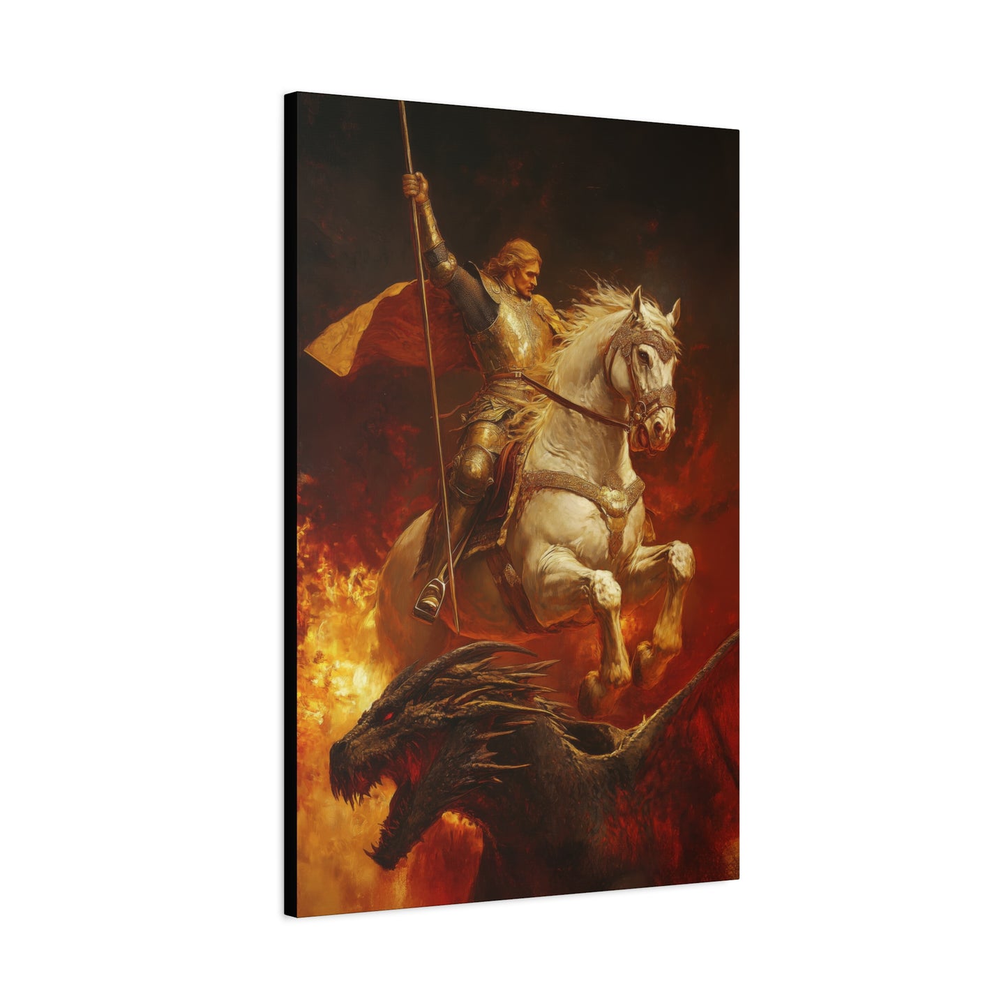 Saint George -  Museum Wrapped Canvas - Sanctified Souls Print - Religious Art for your Home - Catholic Patron Saint Art