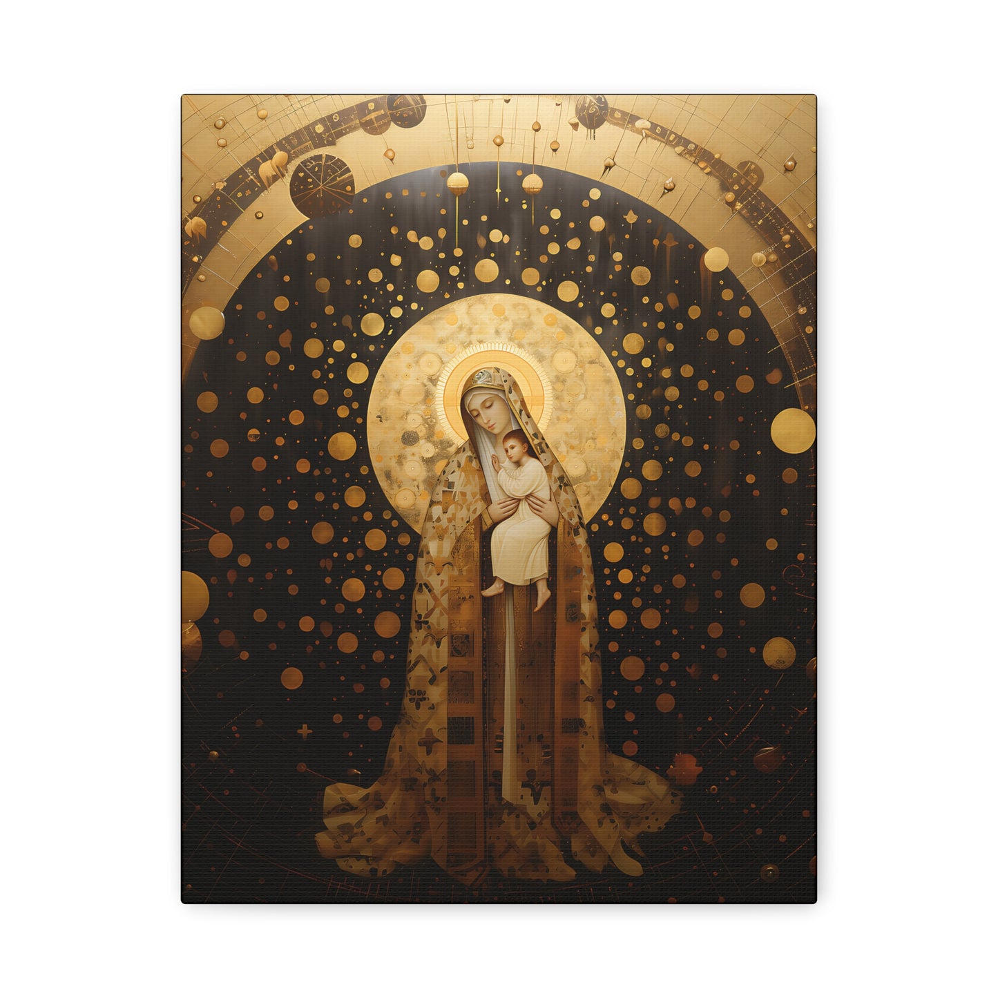 The Golden Mary - Mary the Blessed Virgin - Gallery Wrapped Canvas - Sanctified Souls Print - Religious Art for your Home - Pop Art