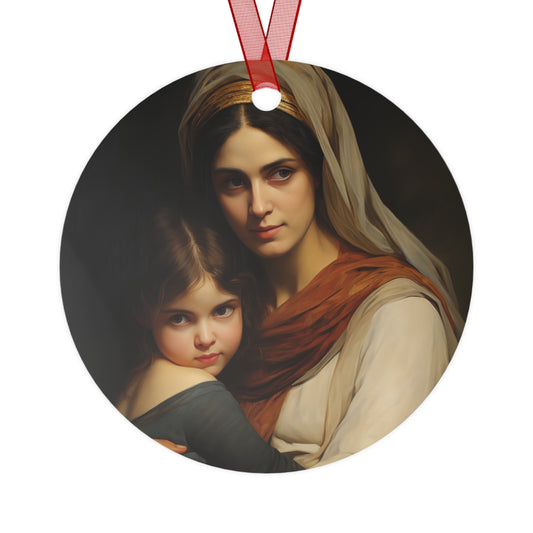 Saint Anne mother to Mary the Blessed Virgin Metal Ornament - Religious Holiday Christmas Ornament and Keepsake - Double sided