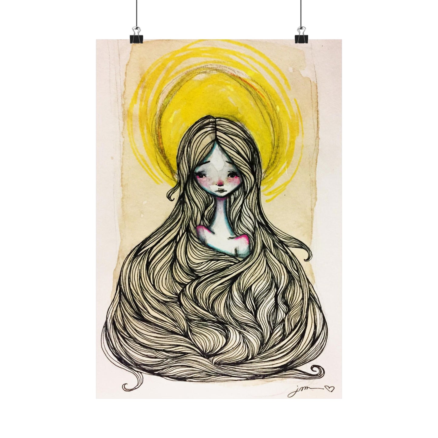 Saint Agatha of Sicily Poster Print - Hand-Drawn Catholic Art Print | Christian Devotional Wall Art | Sanctified Solocosmo Religious Poster