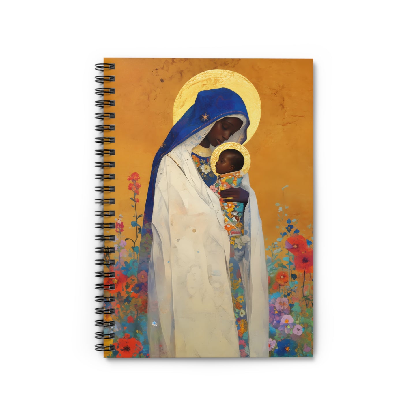 The Divine Embrace- Our Lady of Kibeho's Love Sanctified Souls Art - Religious - Spiral Notebook - Ruled Line - Religious art