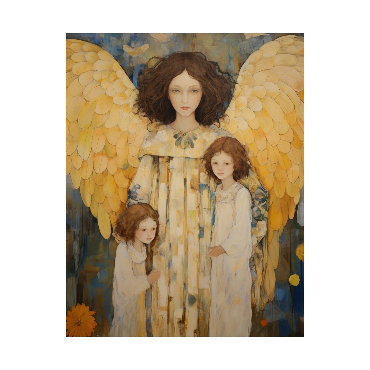 Embrace of the Guardian - Sanctified Souls Print - Multiple Sizes - Premium Matte Vertical Poster - Guardian Angel