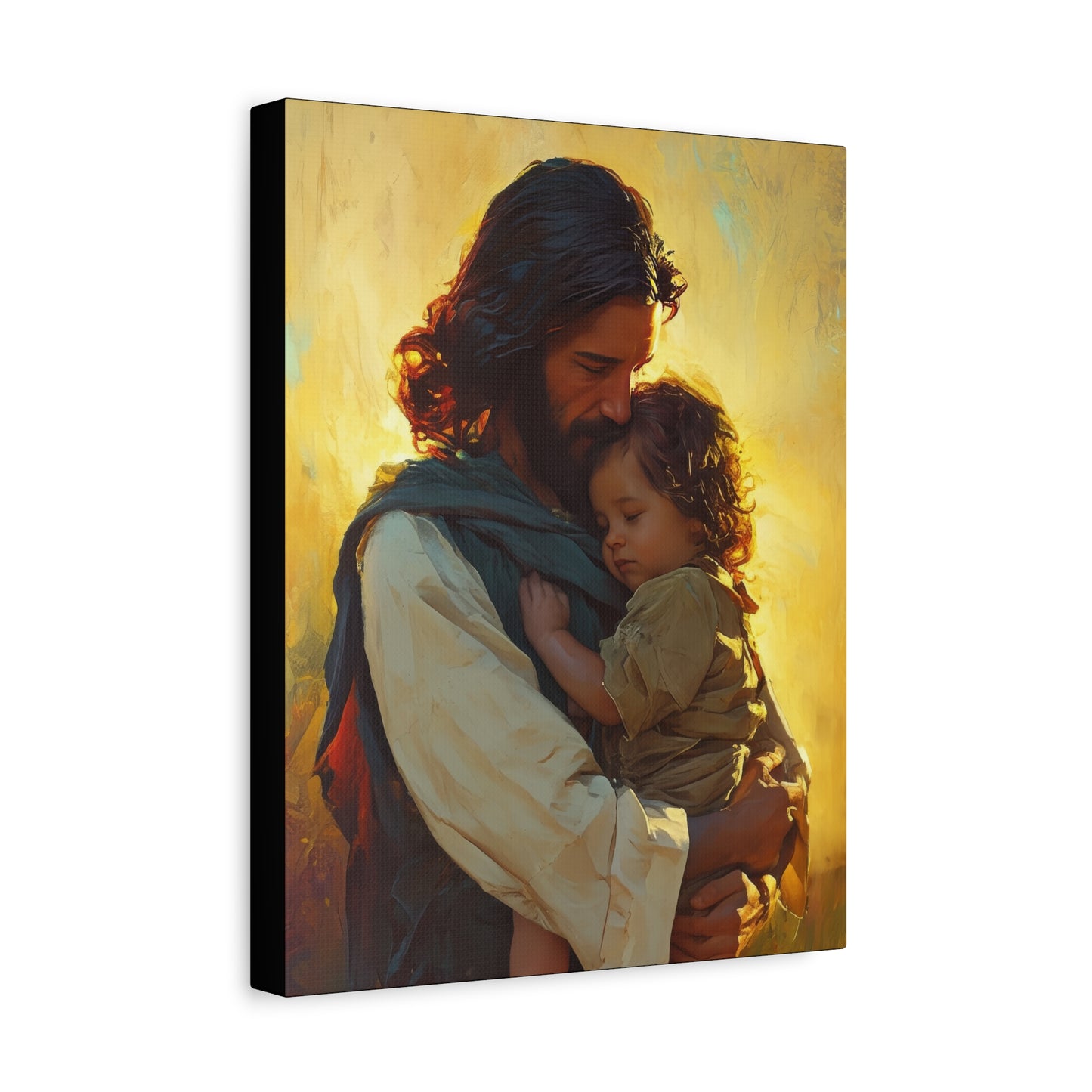 Divine Protector of the Innocent - Christ and Child - Museum Wrapped Canvas - Print - Religious Art for your Home - Christian art print