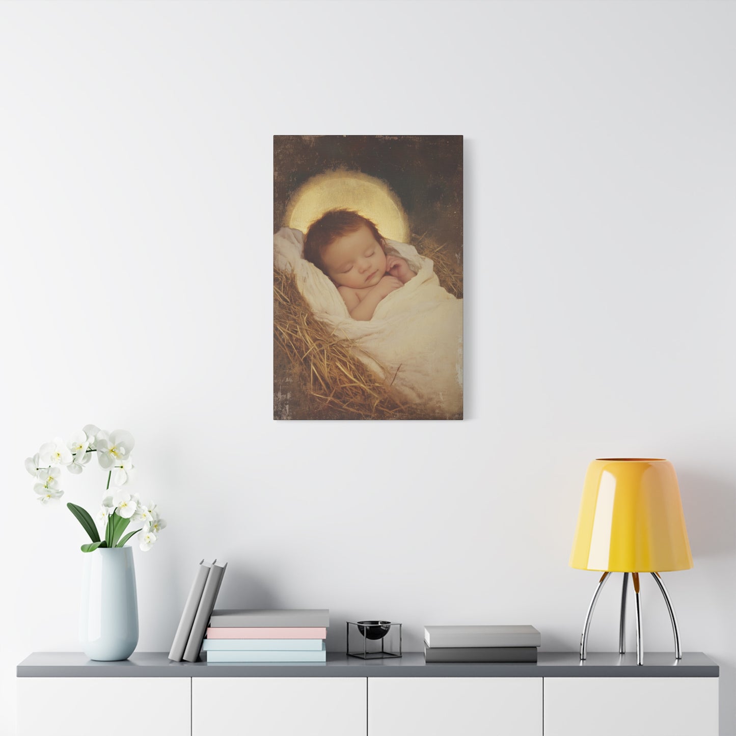 Jesus, the Newborn Light of the World - Gallery Wrapped Canvas - Print - Religious Art for your Home - Catholic Art Print