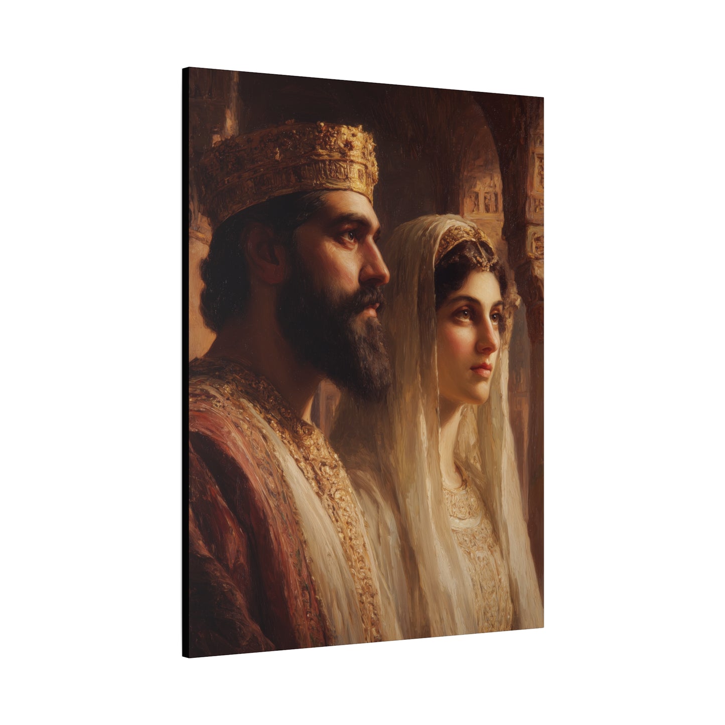 King Xerxes and Queen Esther  - Gallery Wrapped Canvas - Print - Religious Art for your Home - Catholic Art Print