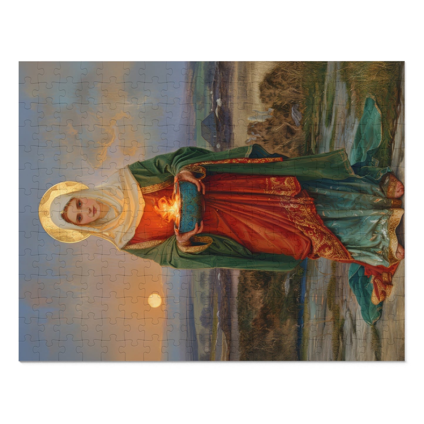 Saint Brigid of Ireland / Kildare - Puzzle and Keepsake Tin - Religious (30, 110, 252, 500,1000) - Religious Puzzle - Gifts for Catholics