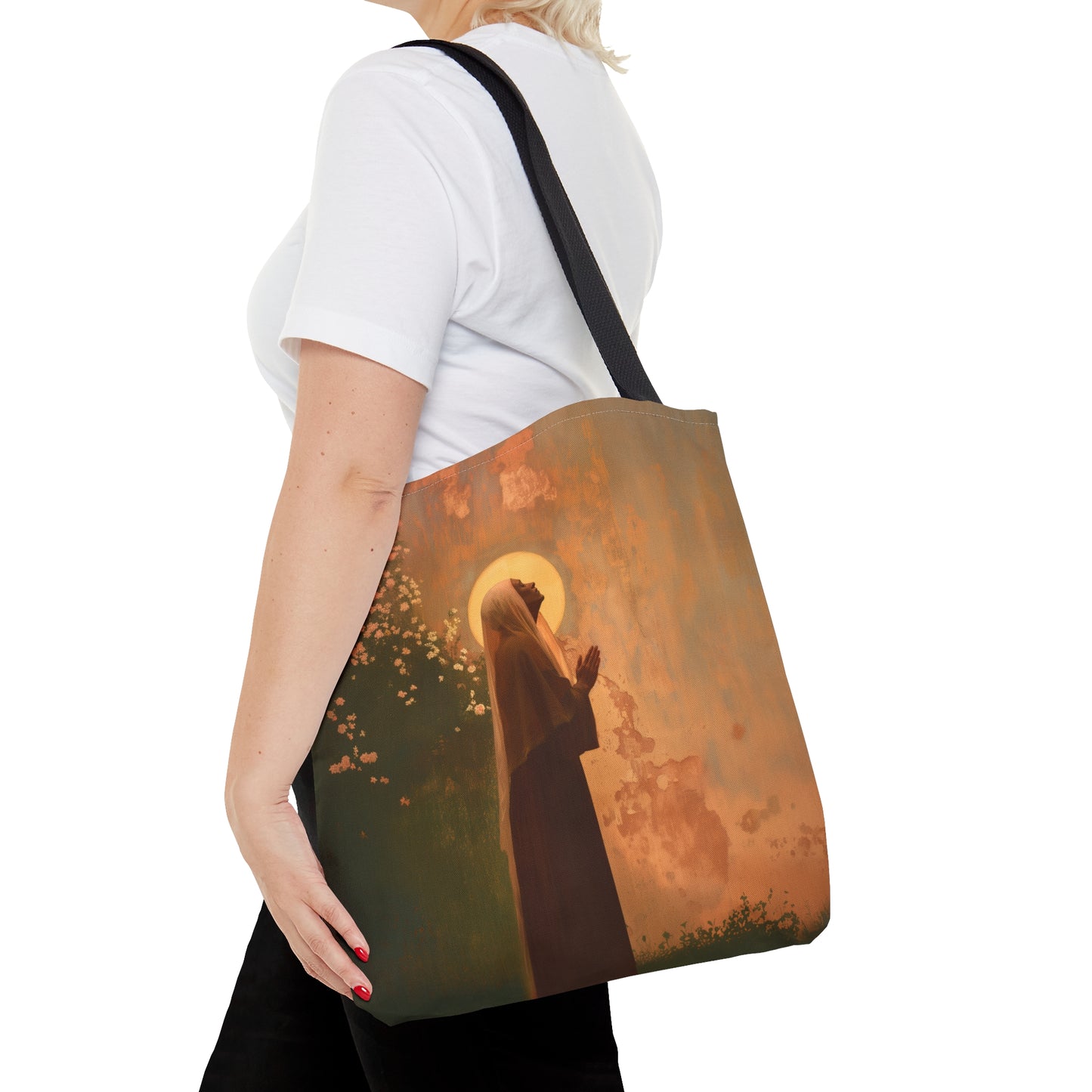 Saint Monica - Tote Bag - Large Medium Small Faith Art Bag - Bible Study Faith Purse - Double Sided