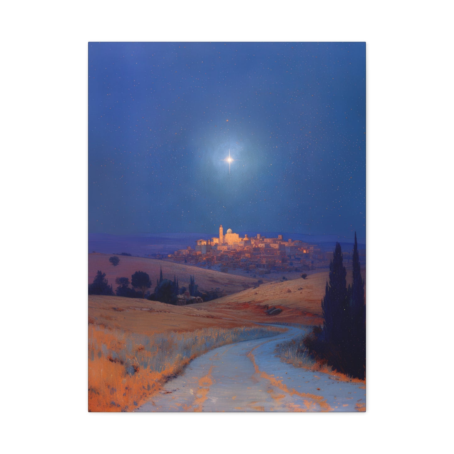 Bethlehem Wrapped in the Light of His Coming - Gallery Wrapped Canvas - Print - Religious Art for your Home - Catholic