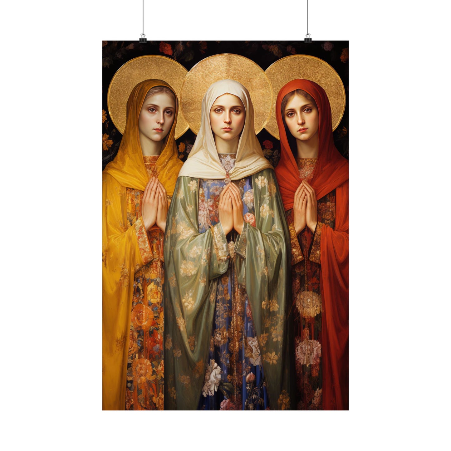 Saints Metrodora, Nymphodora and Menodora - Sanctified Souls Print - Multiple Sizes - Premium Matte Vertical Posters
