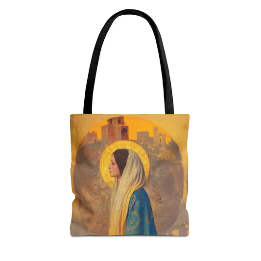 Mary of Nazareth - Mother Mary - Marian Title - Virgin Mary Tote Bag - Large Medium Small Faith Art Bag - Tote Purse - Double Sided