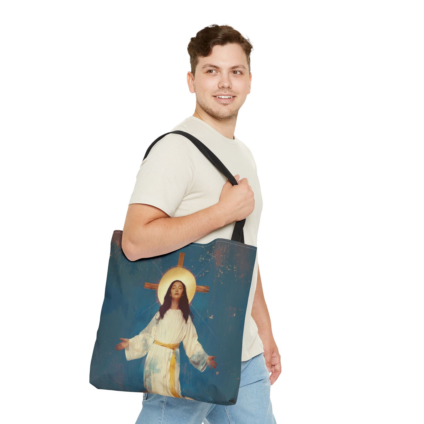 Our Lady of Akita - Mother Mary - Tote Bag - Large Medium Small Faith Art Bag - Re-usable Tote Purse - Double Sided