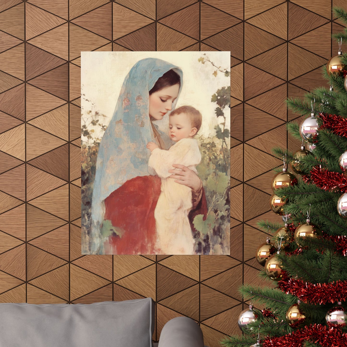 Our Lady of the Grapes / Out Lady of the Harvest - Sanctified Souls Print - Multiple Sizes - Premium Matte Vertical Posters - Mother Mary