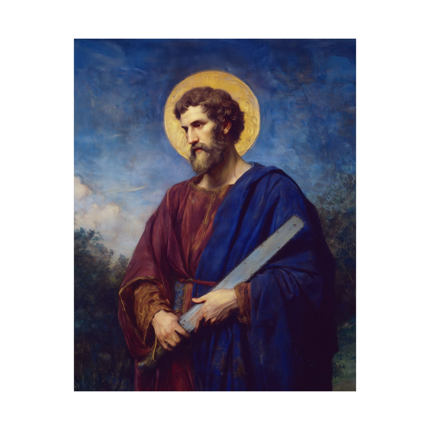 Saint Simon the Apostle  - Sanctified Souls Print - Multiple Sizes - Premium Matte Vertical Posters