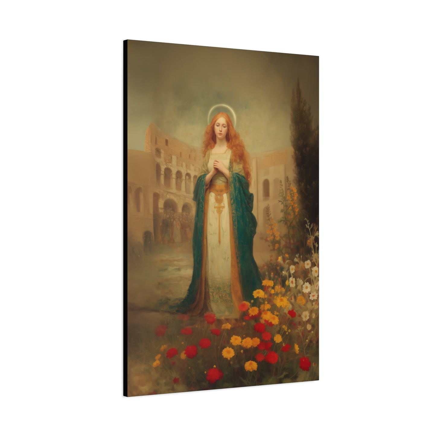 Saint Justina - Multiple Sizes - Catholic Home art - Museum Wrapped Canvas - Sanctified Souls Print - Catholic Martyr Art