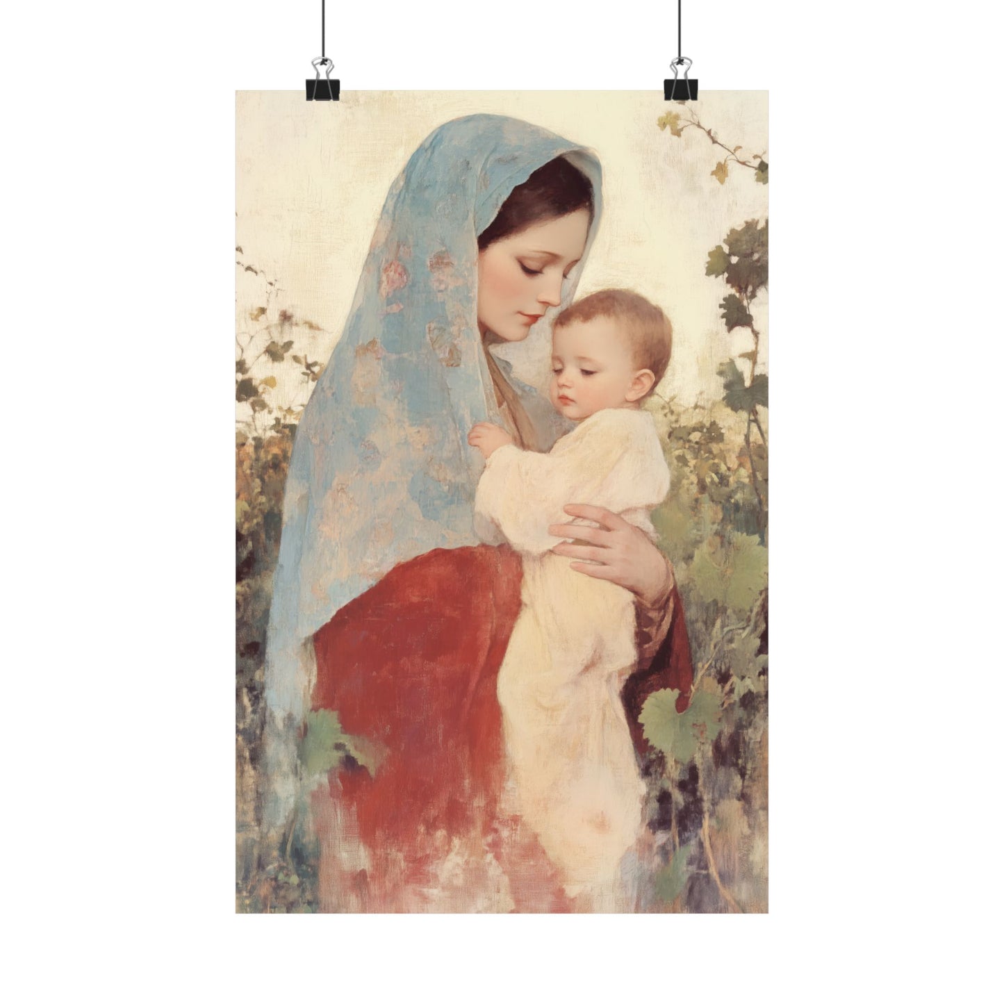 Our Lady of the Grapes / Out Lady of the Harvest - Sanctified Souls Print - Multiple Sizes - Premium Matte Vertical Posters - Mother Mary