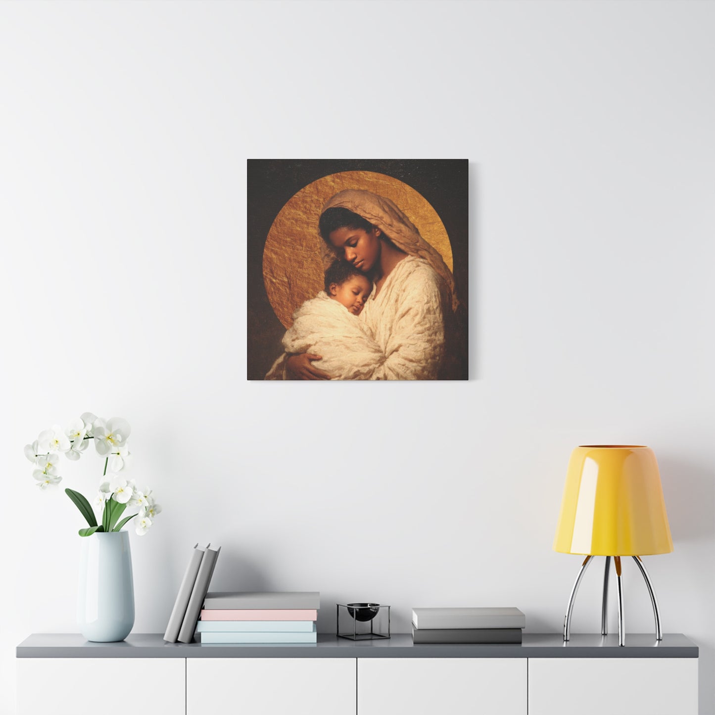 Our Lady of the Manger - Mother Mary and the Christ Child - Gallery Wrapped Canvas - Print - Religious Art for your Home - Catholic