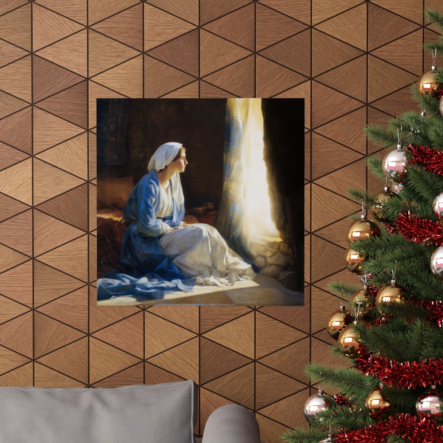 Mary's Yes - Quiet Fiat - Mother Mary - Marian Art - Sanctified Souls Print - Multiple Sizes - Premium Vertical Posters