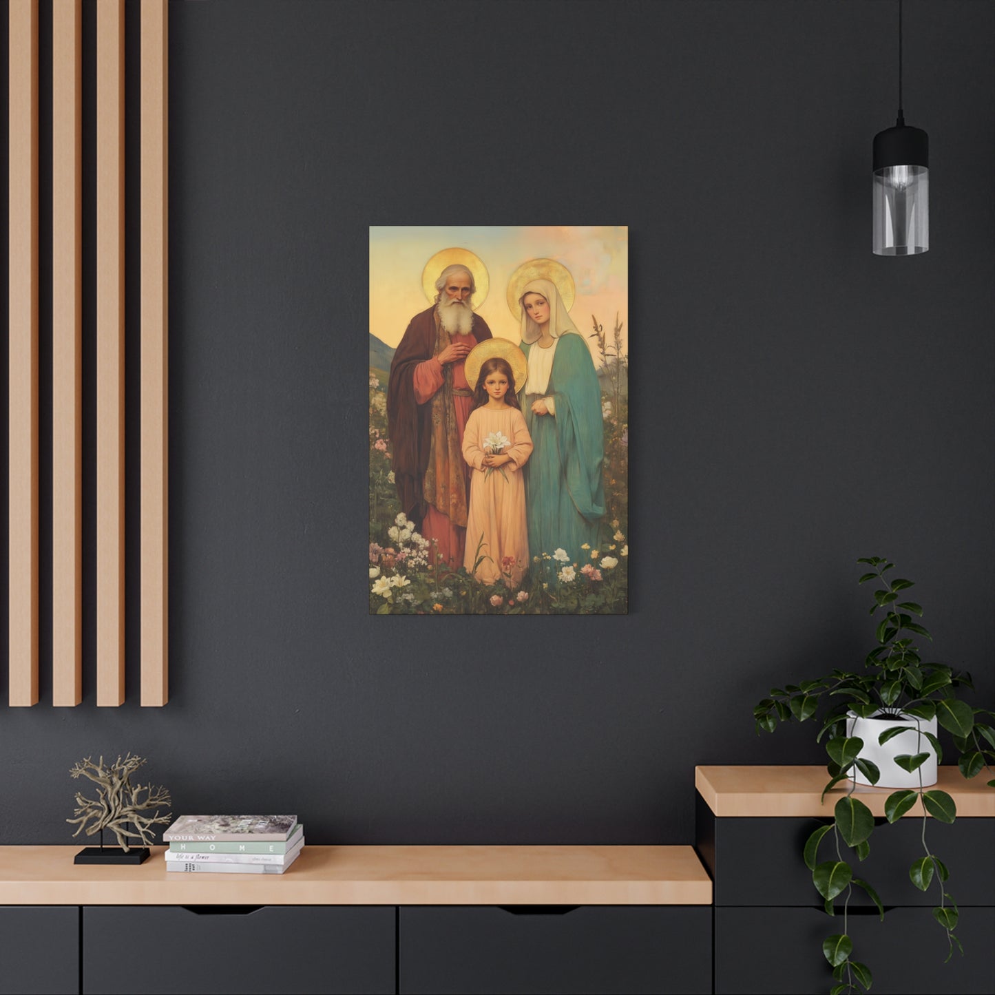 Saints Joachim and Anne with Young Mary - Gallery Wrapped Canvas - Print - Religious Art for your Home - Catholic Art