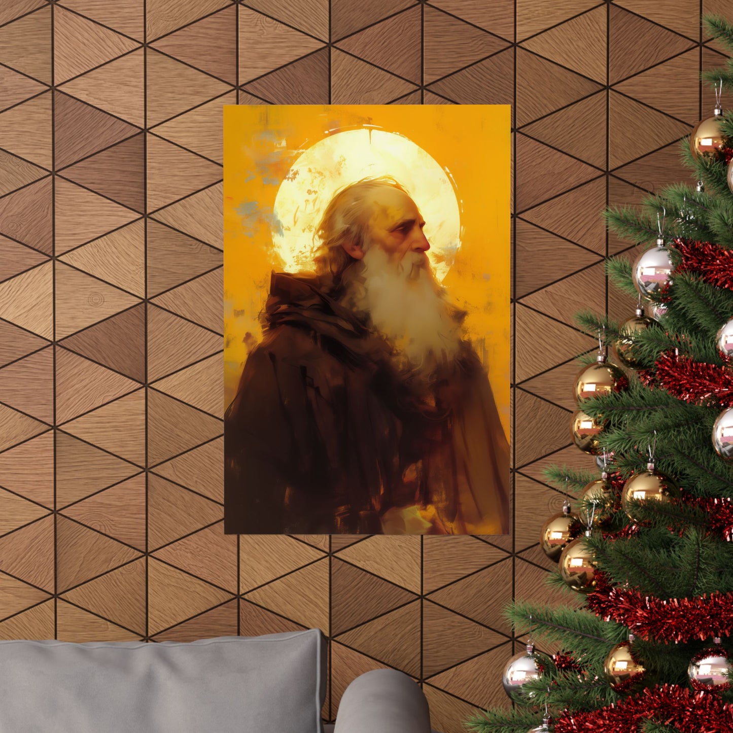 Saint Samson of Dol - Sanctified Souls Print - Multiple Sizes - Premium Posters - Catholic Art - Christian painting