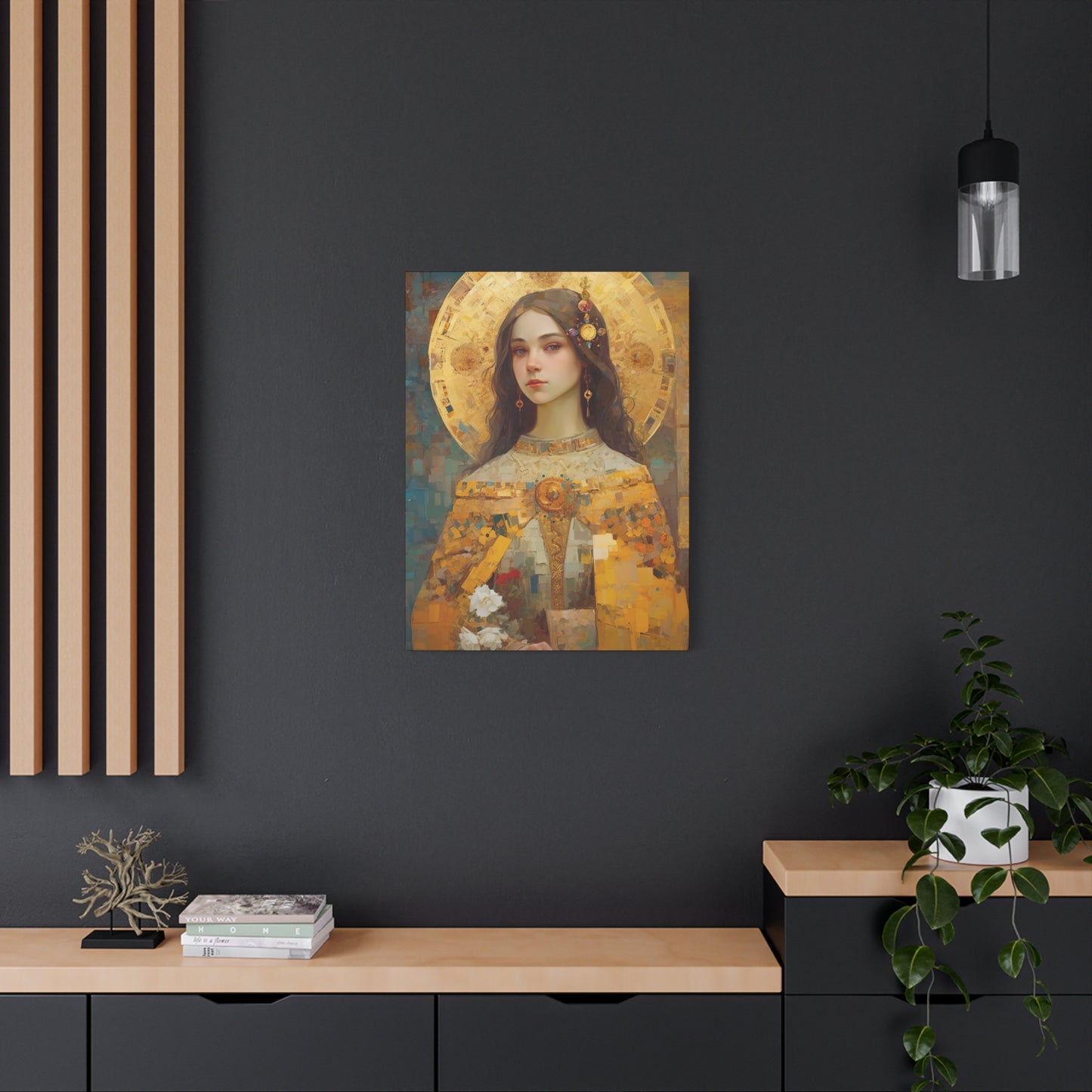 Saint Dymphna - Museum Wrapped Canvas - Sanctified Souls Print - Religious Art for your Home