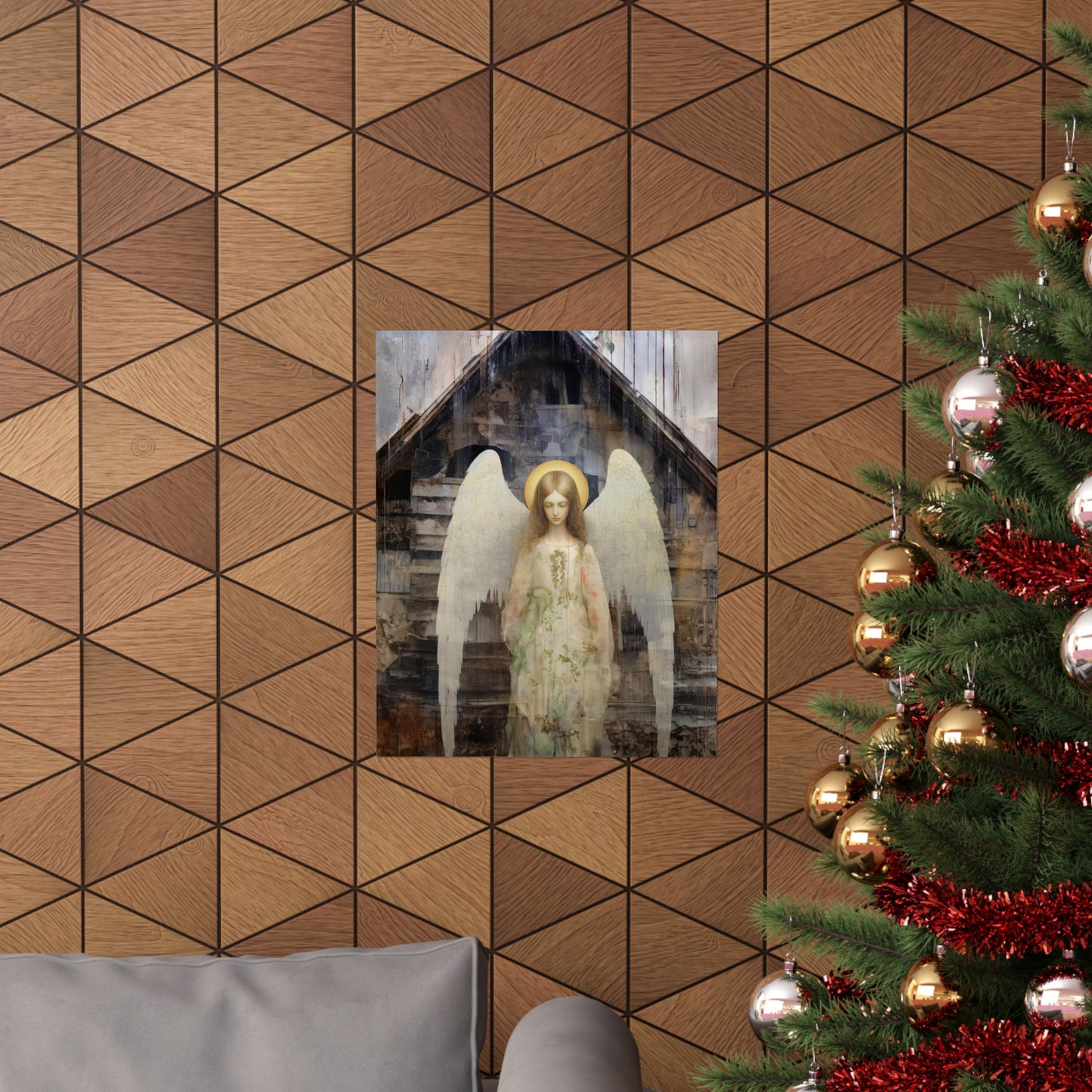 The Unseen Protector - Sanctified Souls Print - Multiple Sizes - Premium Matte Vertical Poster - Guardian Angel