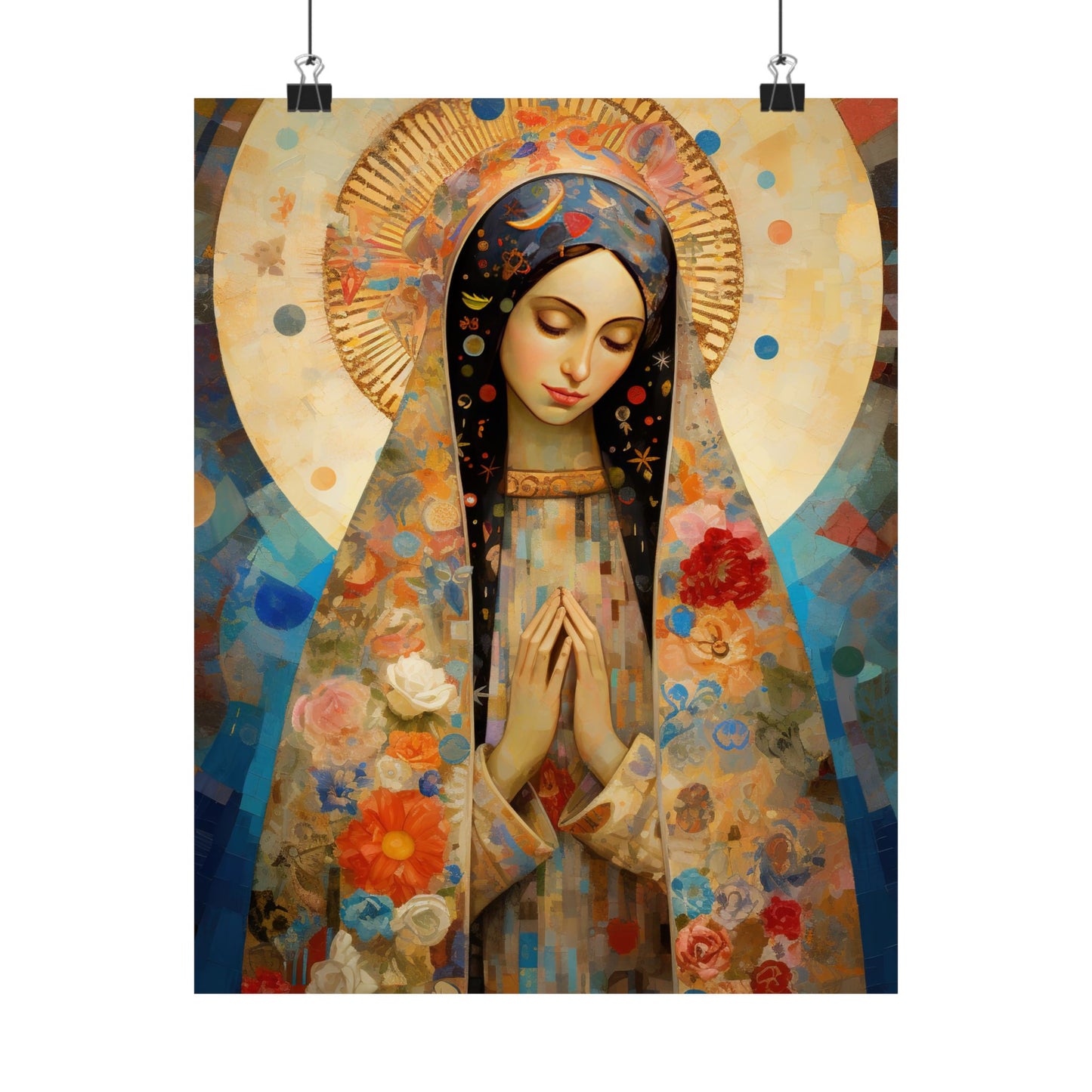 Lady of Guadalupe Icon of Love - Sanctified Souls Print - Multiple Sizes - Premium Matte Vertical Posters