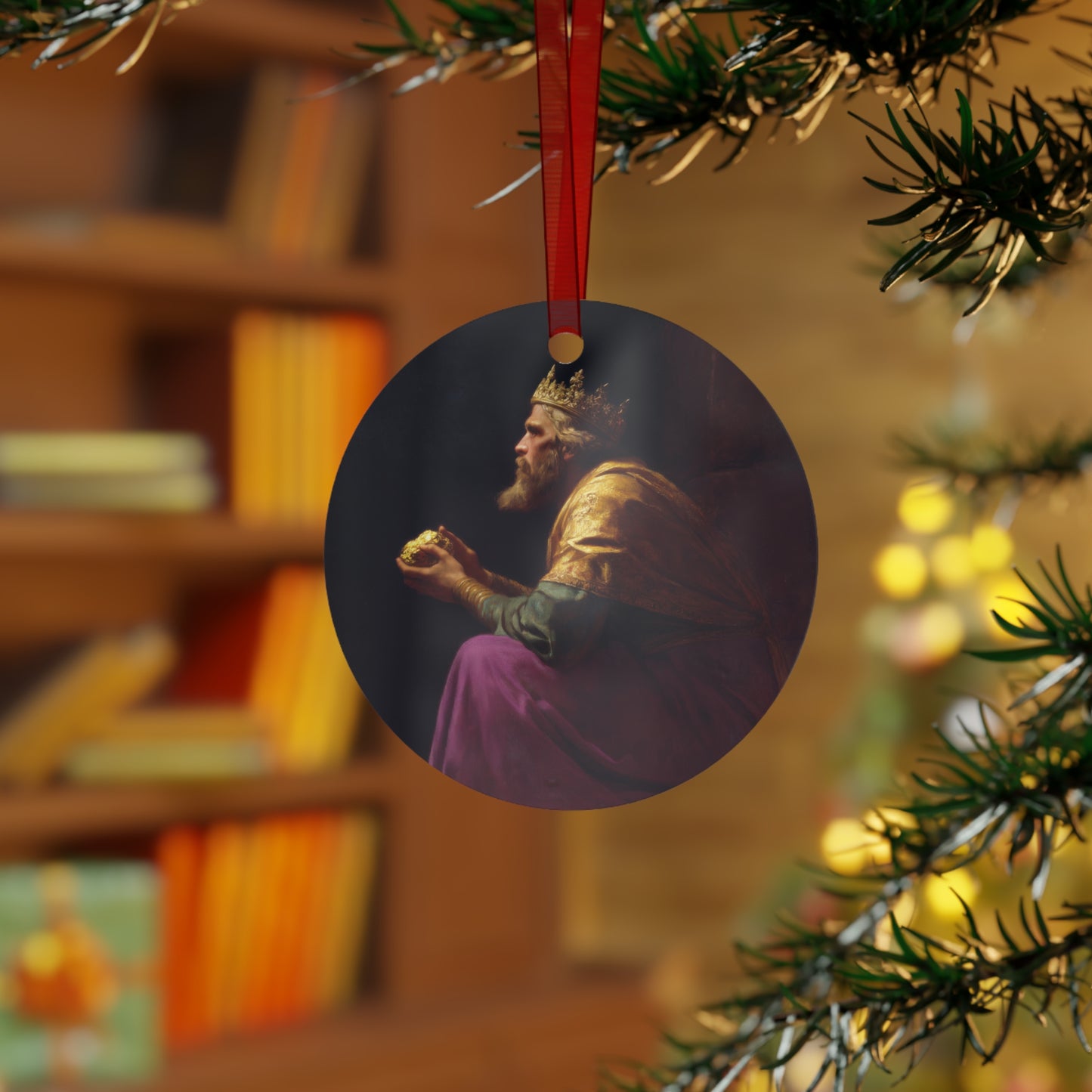 Melchior and the Gift Fit for a King - 3 Wise Men Metal Ornament - Religious Holiday Christmas Ornament and Keepsake - Prayer Ornament