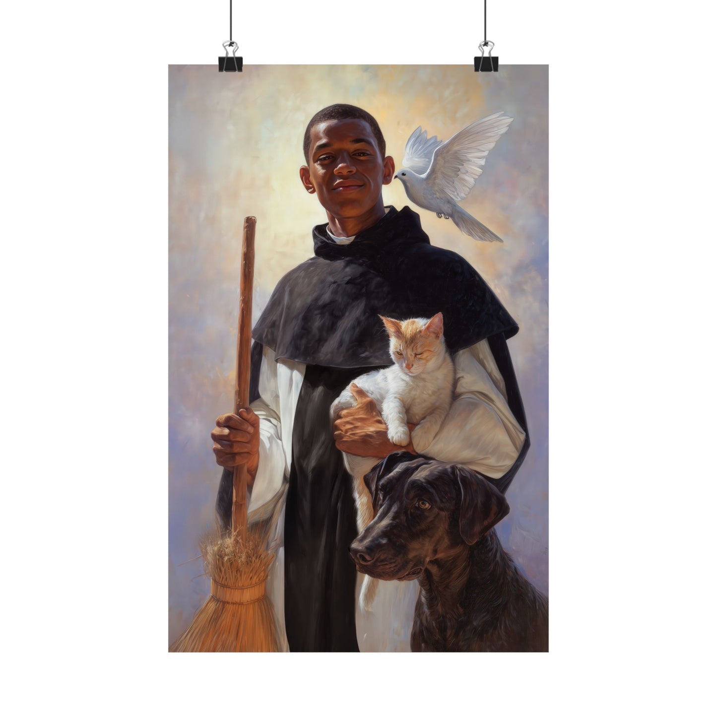 Saint Martin de Porres - Sanctified Souls Print - Multiple Sizes - Premium Matte Vertical Posters
