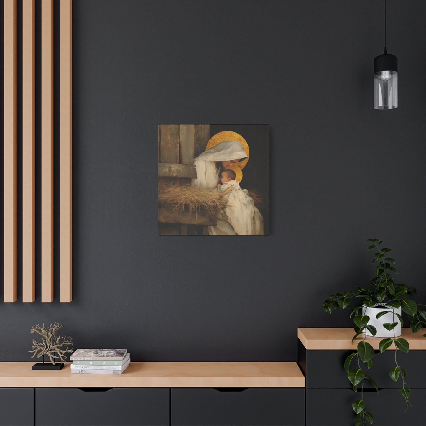 Our Lady of the Manger - Mother Mary and the Christ Child - Gallery Wrapped Canvas - Print - Religious Art for your Home - Catholic