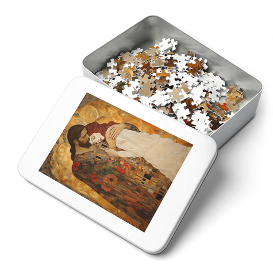 Christ Embracing Mary Magdalene Puzzle and Keepsake Tin - Religious Jigsaw Puzzle (30, 110, 252, 500,1000-Piece) - Devotional Puzzle