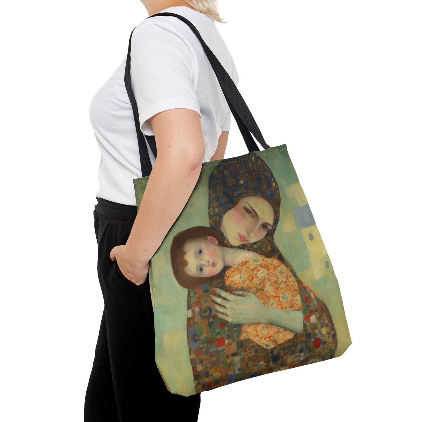 Cherished Blessing - Mary with Her Son Tote Bag - Large Medium Small Faith Art Bag - Re usable Tote Purse - Double Sided - Catholic Art Bag