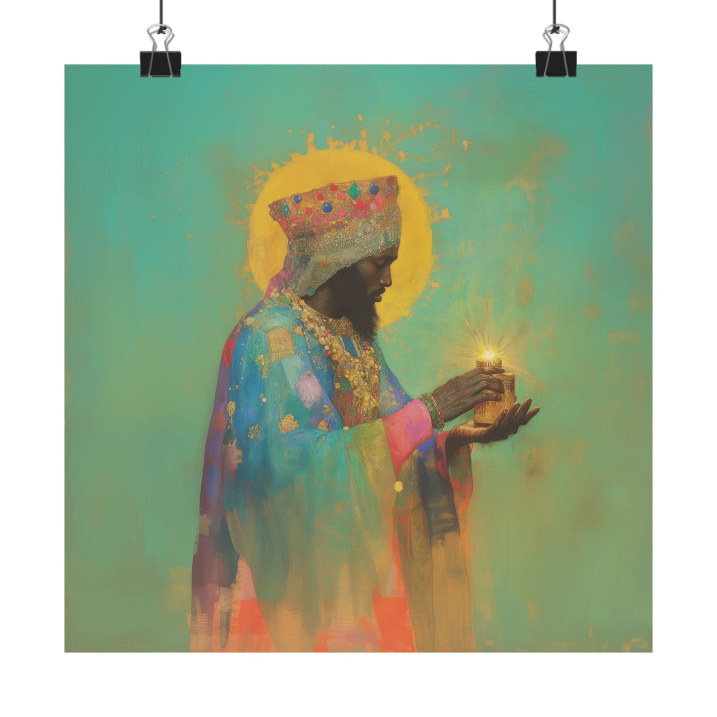 Balthazar and the Gift of Foretold Sorrow - 3 Wise Men - Sanctified Souls Print - Multiple Sizes - Premium Matte Vertical Posters