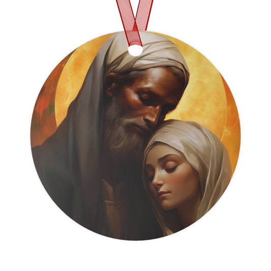 Saint Joachim and Saint Anne Metal Ornament - Religious Holiday Christmas Ornament and Keepsake - Double sided - Ornament - Catholic Gift