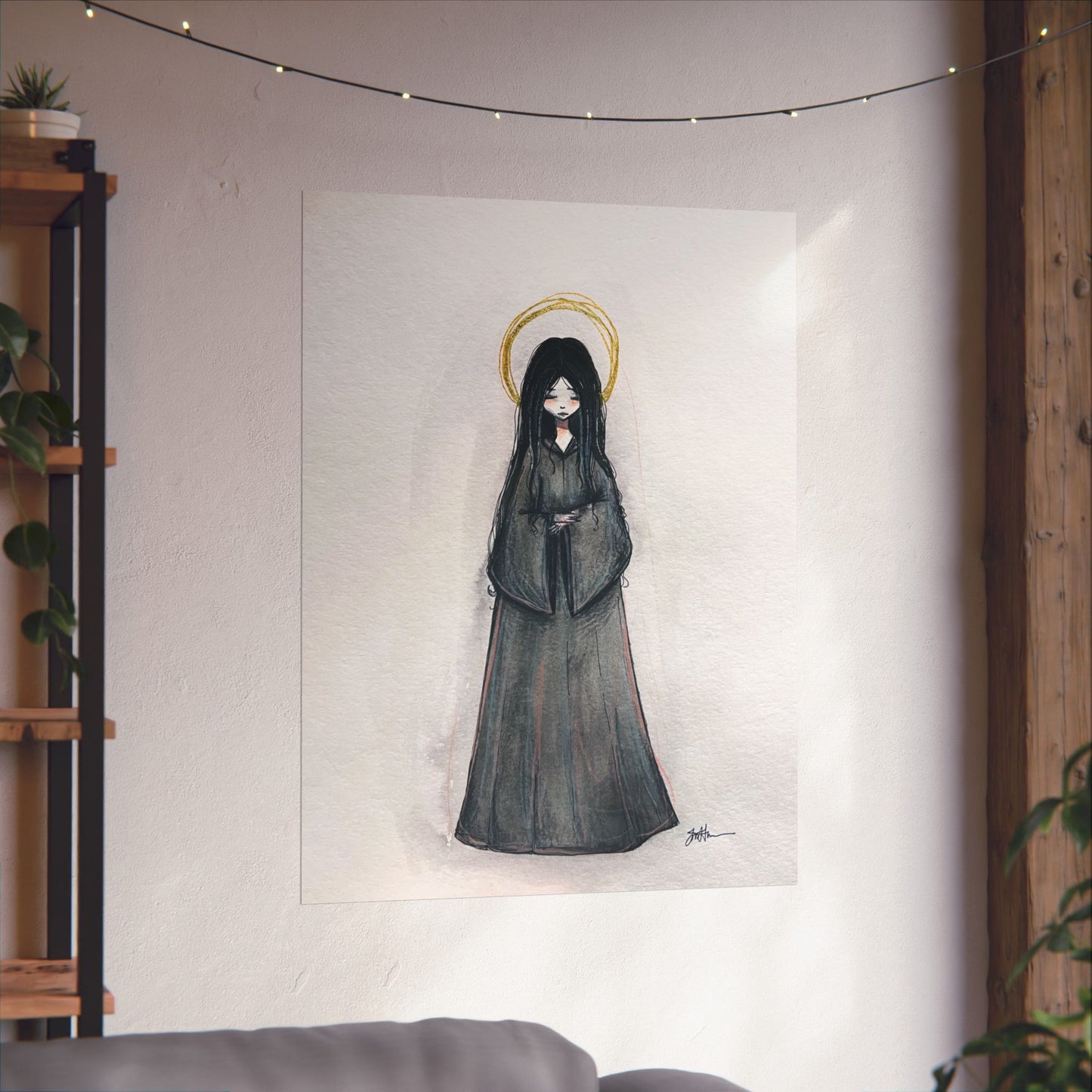 Blessed Mary Magdalen Kiota Hand-Drawn Catholic Art Print | Martyrs of Japan Devotional Wall Art | Sanctified Solocosmo Religious Poster
