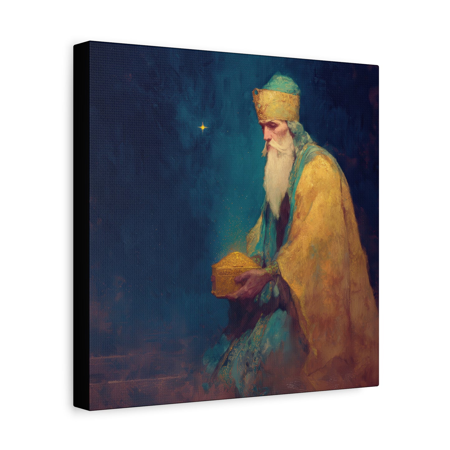 Caspar and the Offering of Worship - 3 Wise Men - Gallery Wrapped Canvas - Print - Religious Art for your Home - Catholic
