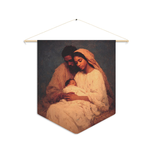 Love Made Visible in the Holy Family - Wall Banner / Wall Hanging - Christian Art - Prayer room - 18" x 21"