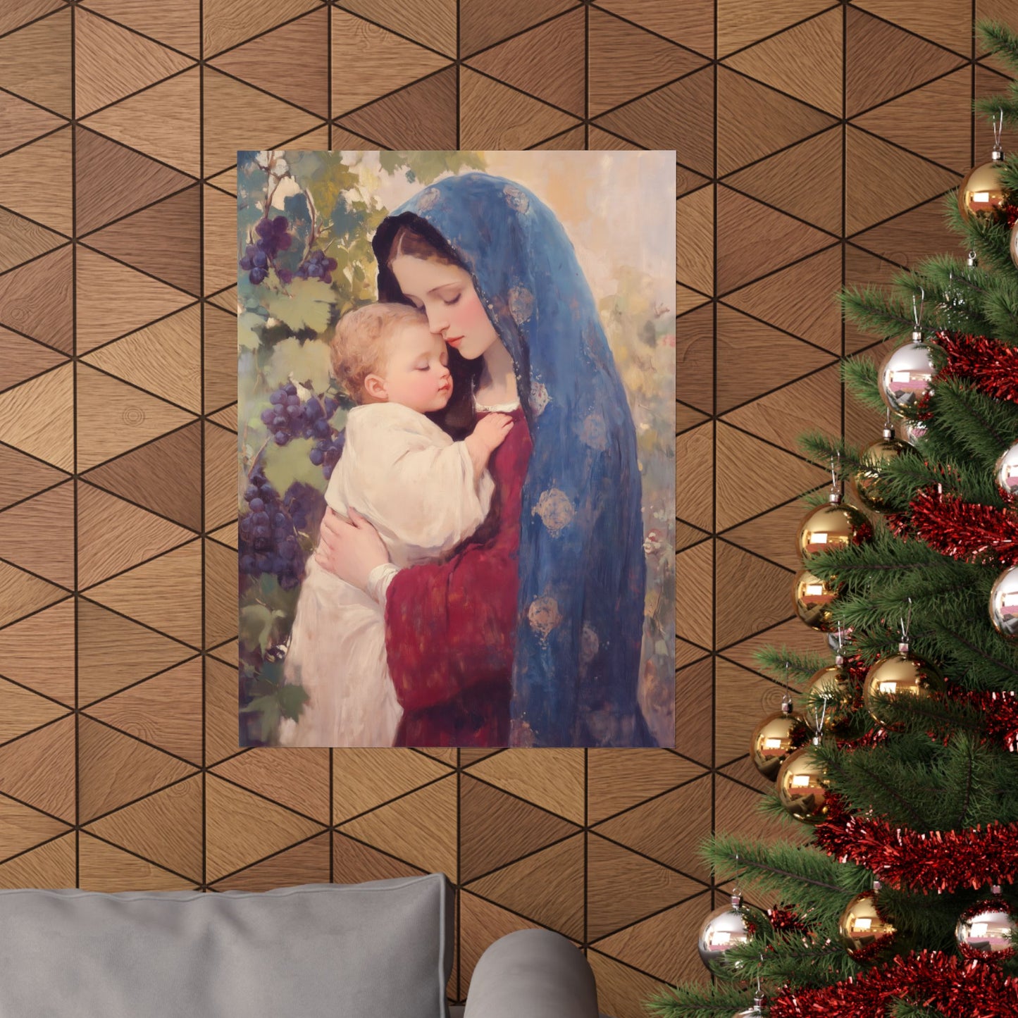 Our Lady of the Grapes / Out Lady of the Harvest - Sanctified Souls Print - Multiple Sizes - Premium Matte Vertical Posters - Mother Mary