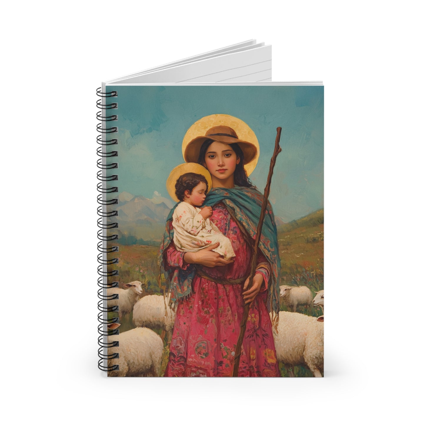 Divina Pastora - Divine Shepherdess - Marian Title - Mother Mary - Journal - Sanctified Souls Art - Religious Based Notebook - Spiral