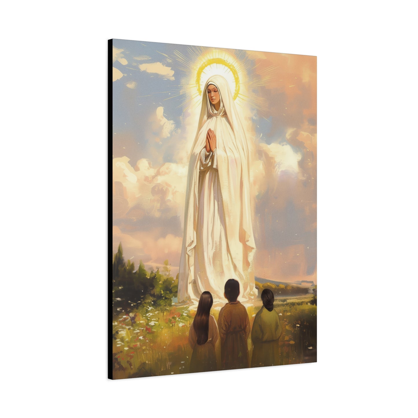 Our Lady of Fátima - Gallery Wrapped Canvas - Print - Religious Art for your Home - Catholic art print - prayer room art