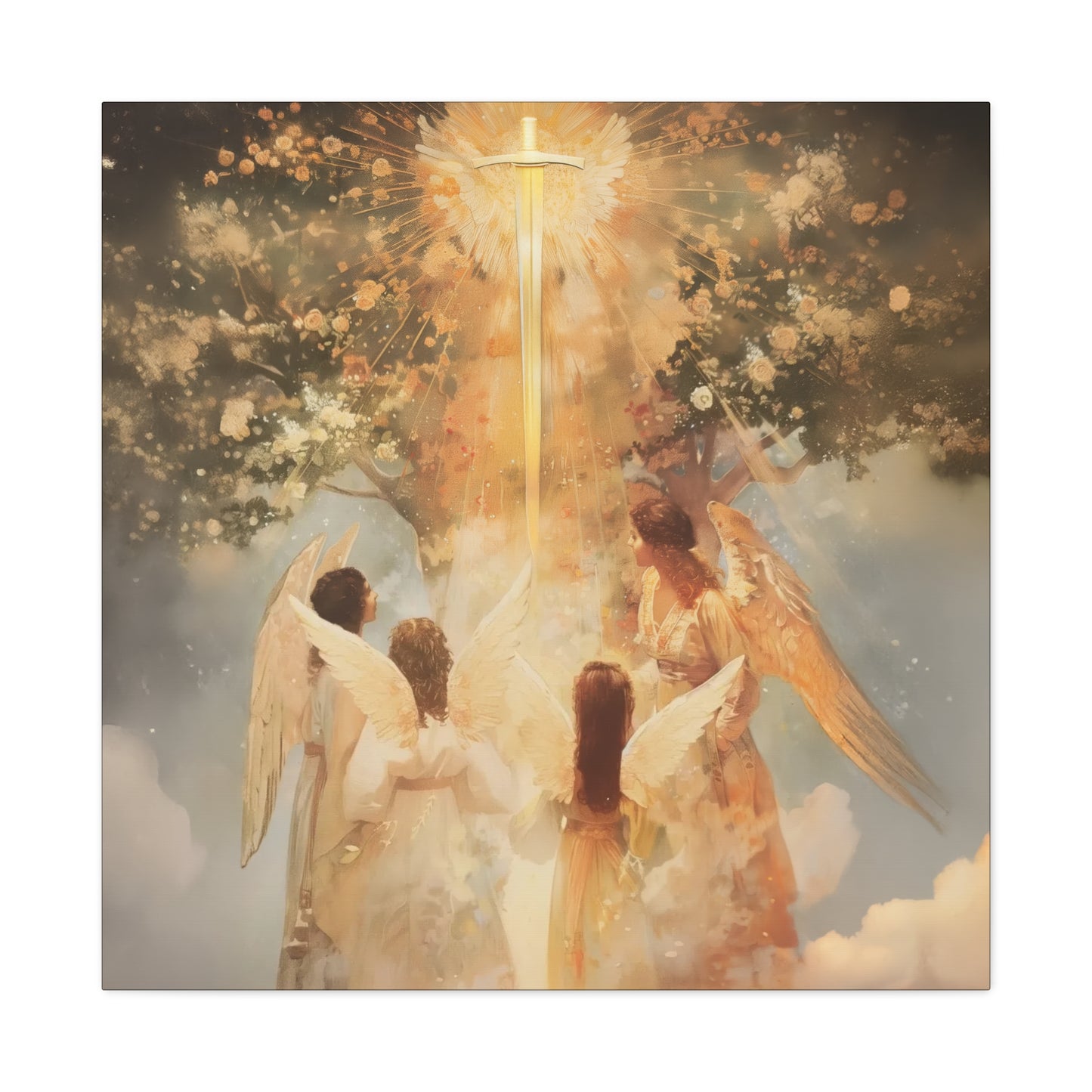 The Watchers of the First Dawn - Guardians of Eden - Gallery Wrapped Canvas - Print - Religious Art for your Home - Catholic Art
