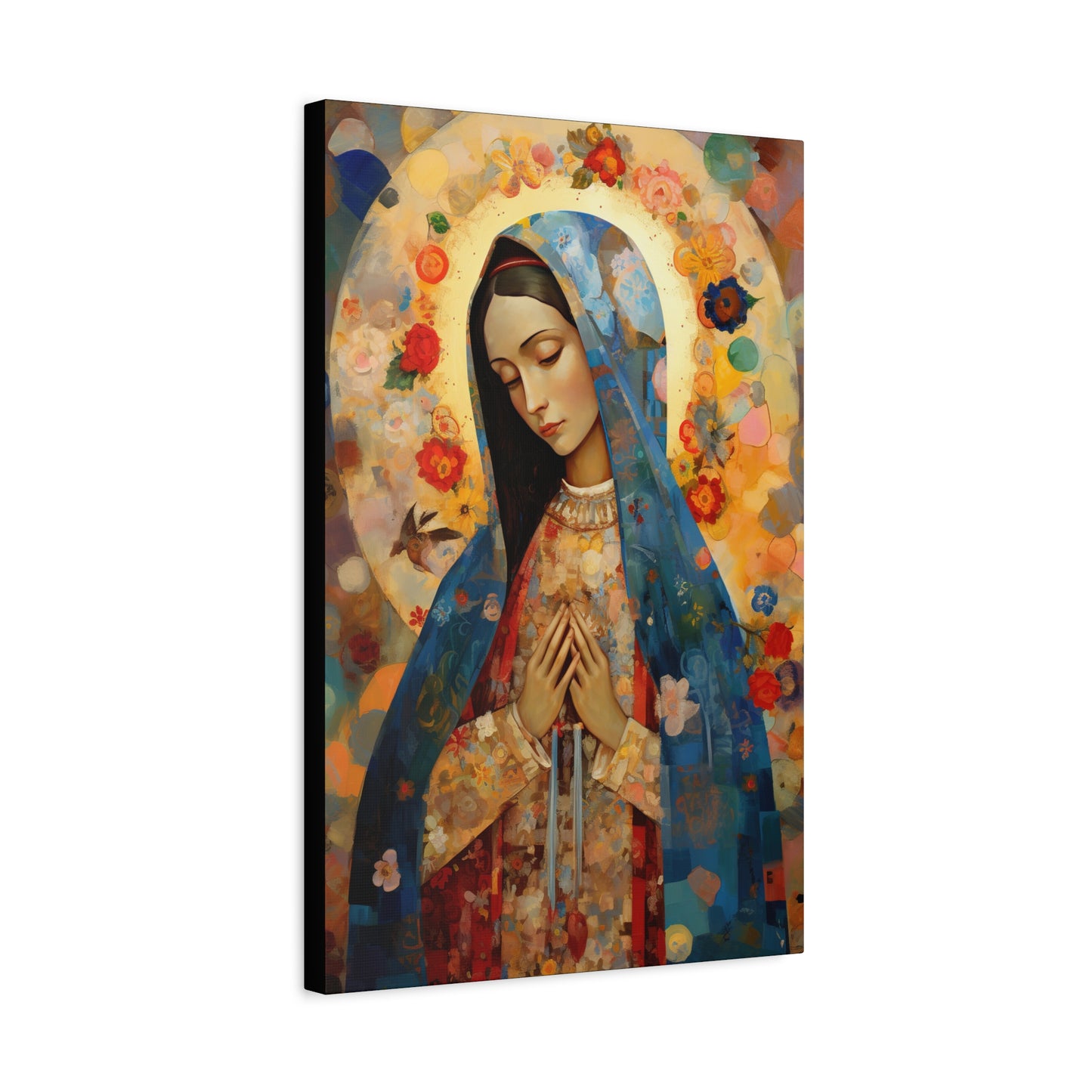 Mary's Silent Blessing - Museum Wrapped Canvas - Sanctified Souls Print - Religious Art for your Home - The Virgin Mary
